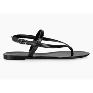 stuart weitzman New Solid Black Jelly Flat Thong Sandals 7
